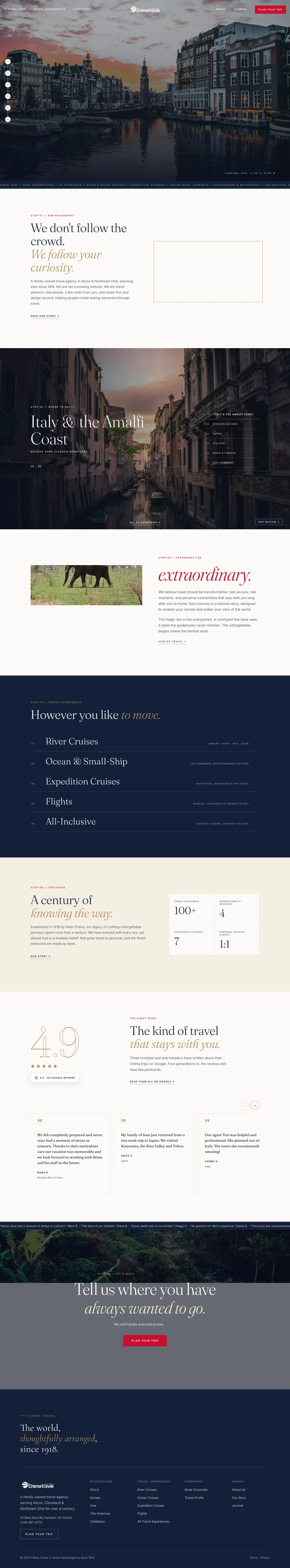 Chima Travel website preview