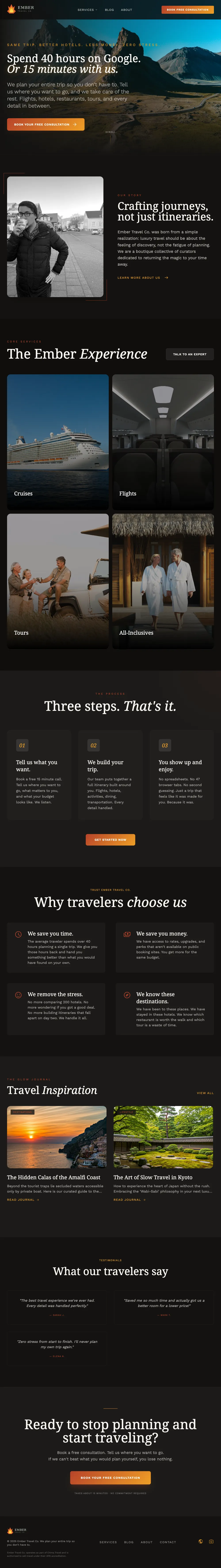 Ember Travel Co. website preview